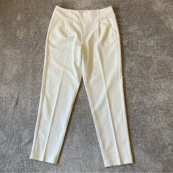 Milly Pants - Milly Off White Tailored Trouser Pants Size 6 Side Zip Classic